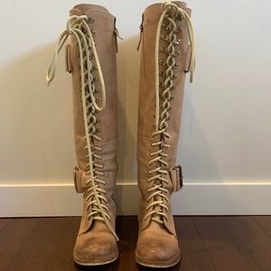 Jeffery Campbell lace up knee length boot size 8.5